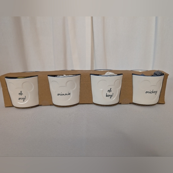 Rae Dunn Disney Minnie and Mickey Mouse Double Sided Ramekin 8 oz each set of 4 - Picture 2 of 8